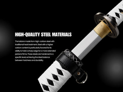 Among the most famous samurai swords stands the katana, which features its curved blade along with its single-edge design and extended grip for two-handed control. Two smaller blades, known as the wakizashi and tanto, served as sidearms together with the katana. The word katana specifically refers to the long Japanese sword worn blade-up through the obi (belt) by samurai.